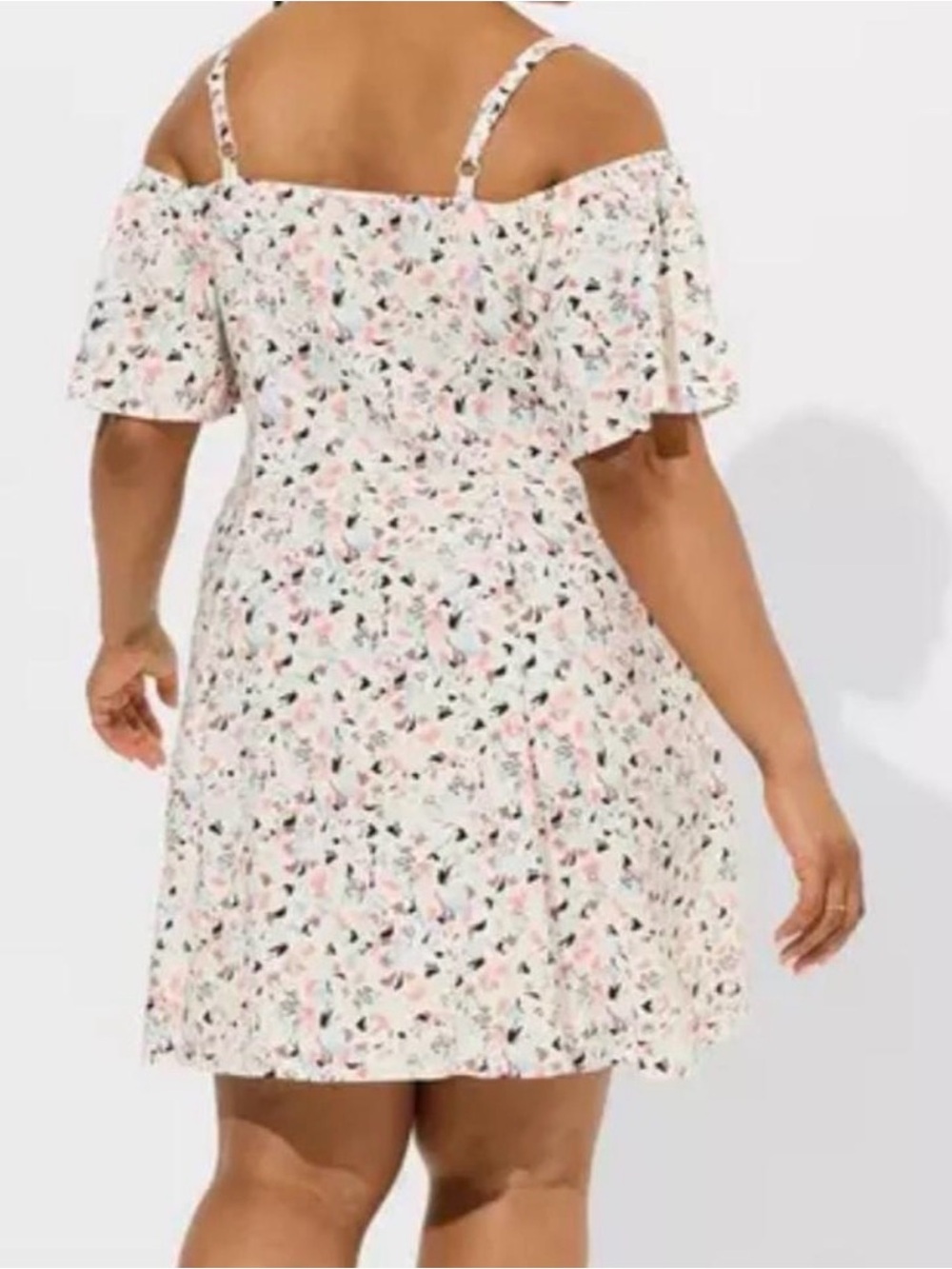 One-Shoulder Floral Mini Dress in White and Pink